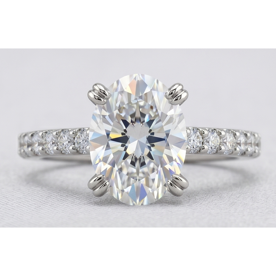 Natural Diamond Ring 2.60ct - White Gold 14K