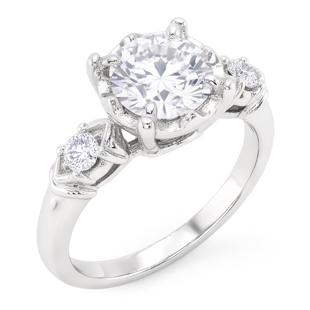 Natural Diamond Ring 2.60ct - White Gold 14K