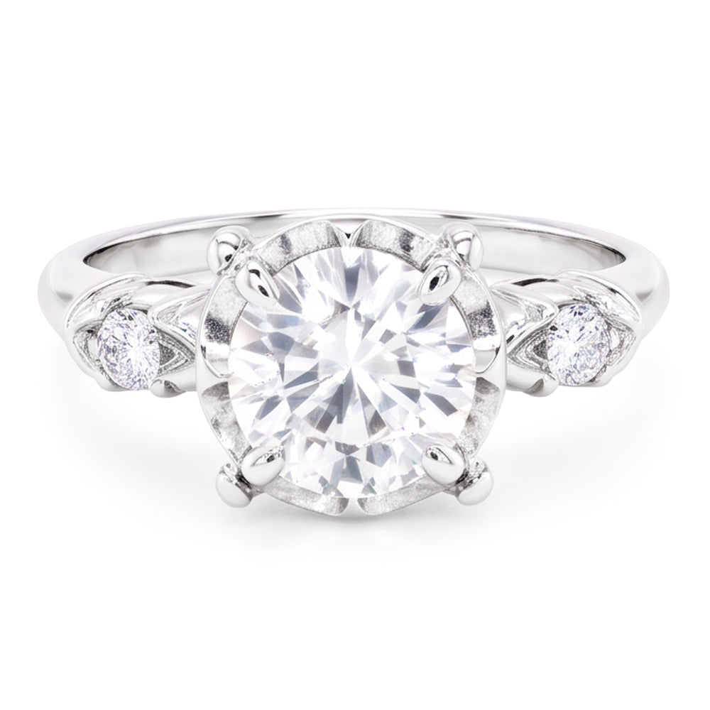 Natural Diamond Ring 2.60ct - White Gold 14K
