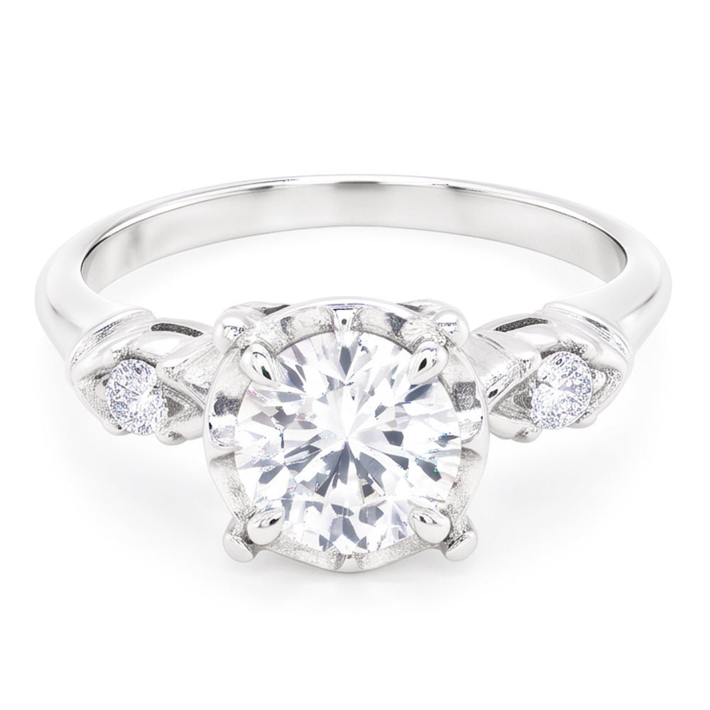 Natural Diamond Ring 2.60ct - White Gold 14K