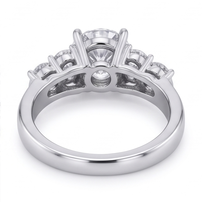 Natural Diamond Ring 2.60ct - White Gold 14K