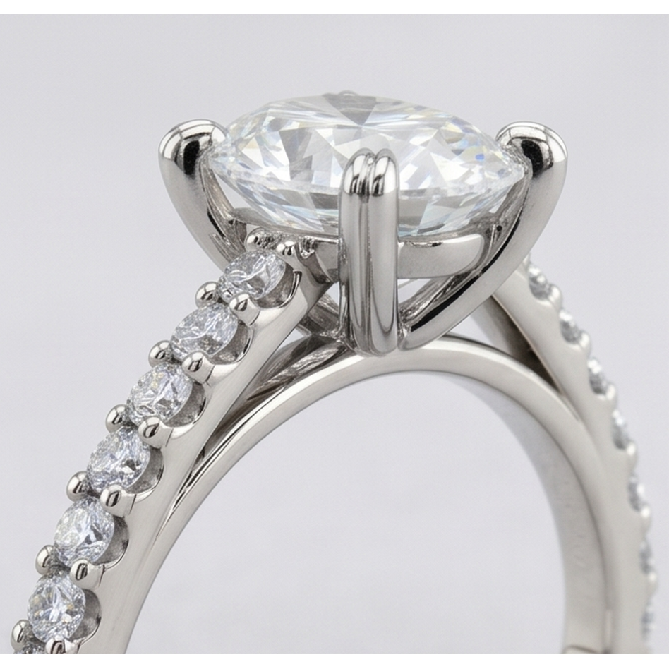Natural Diamond Ring 2.60ct - White Gold 14K