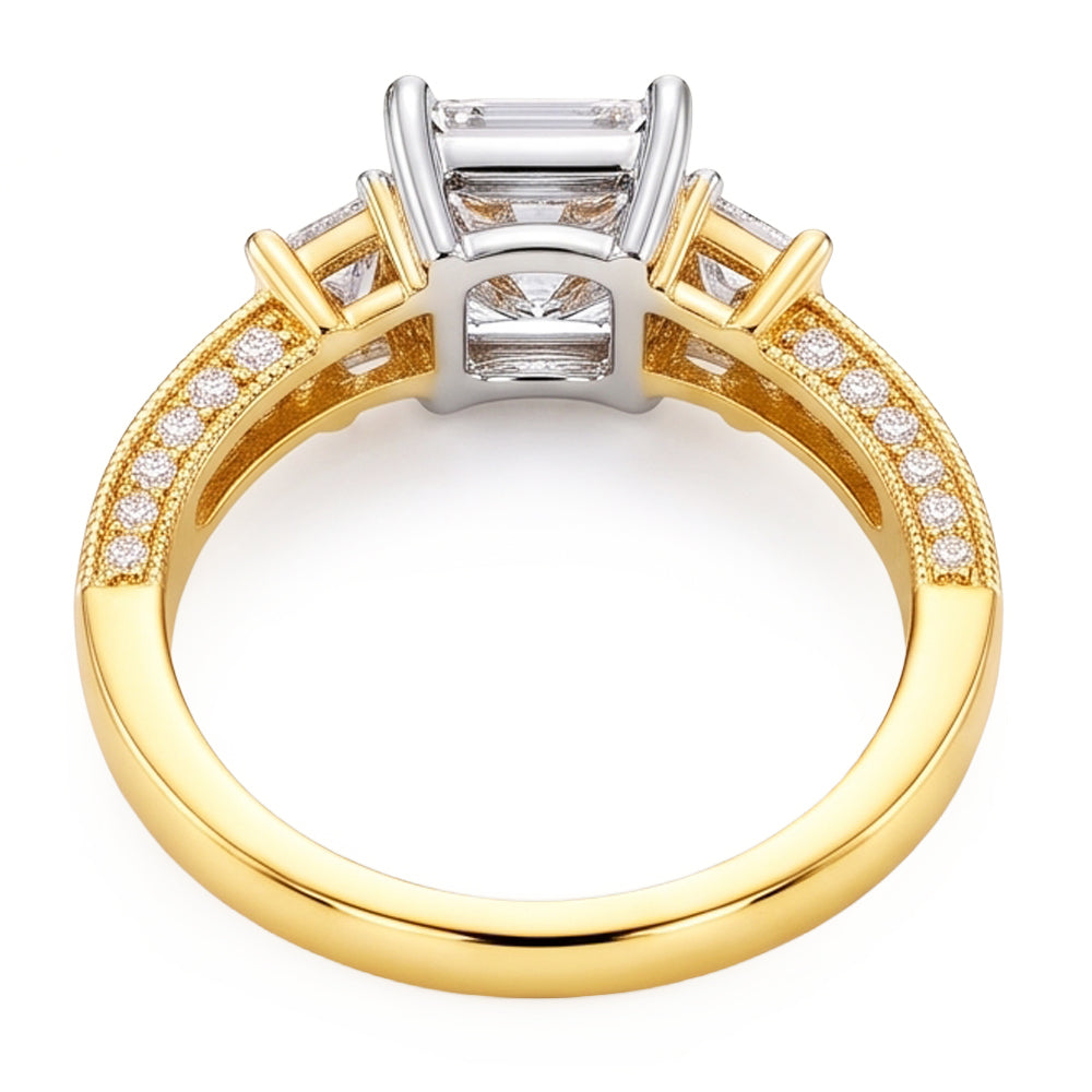 Natural Diamond Ring 2.75ct - Two Tone 14K Gold