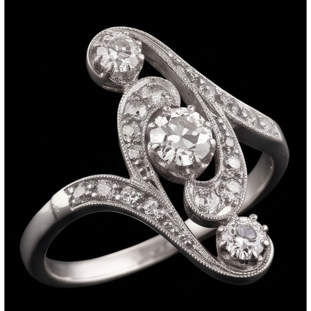 Natural Diamond Ring 2.75ct - White Gold 14K