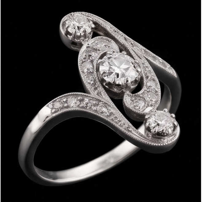 Natural Diamond Ring 2.75ct - White Gold 14K