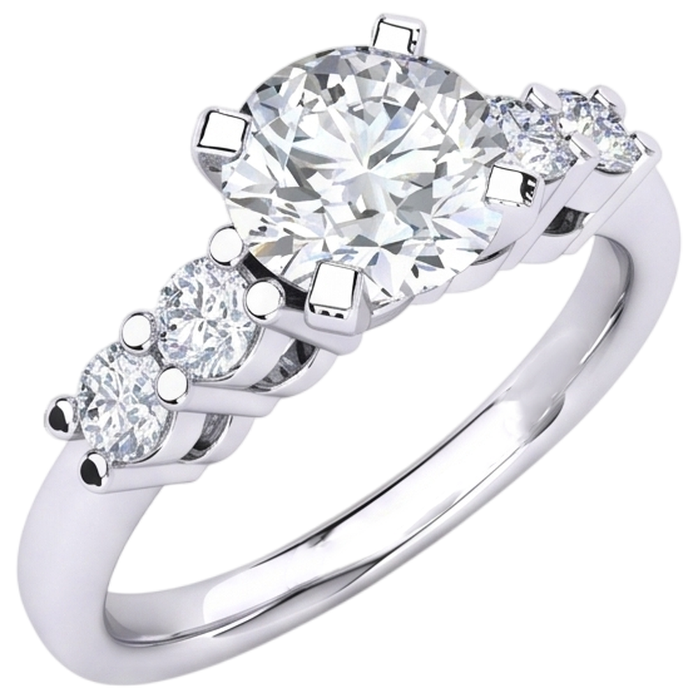 Natural Diamond Ring 2.85ct - White Gold 14K