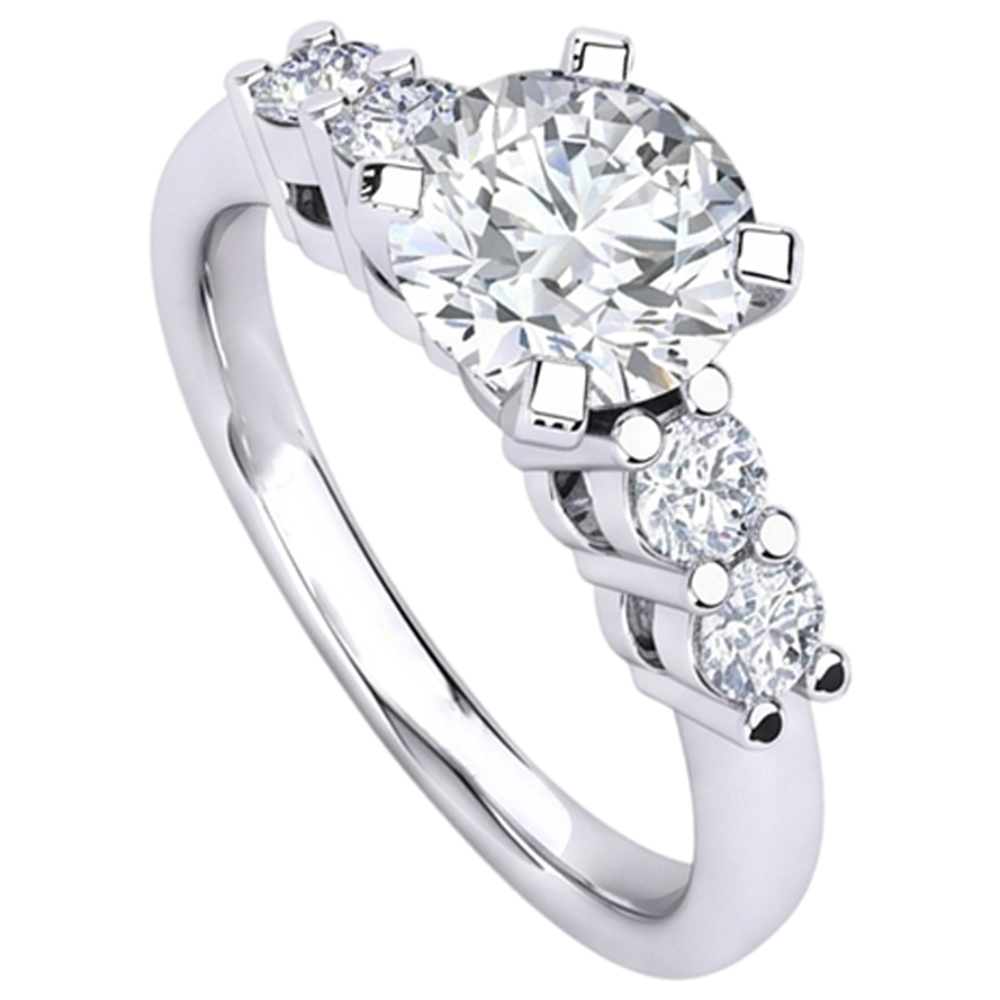 Natural Diamond Ring 2.85ct - White Gold 14K