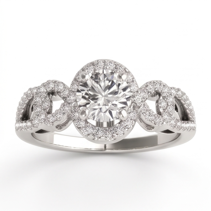 Natural Diamond Ring 2ct - White Gold 14K