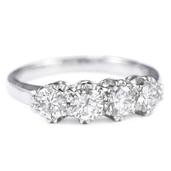 Natural Diamond Ring 2ct - White Gold 14K