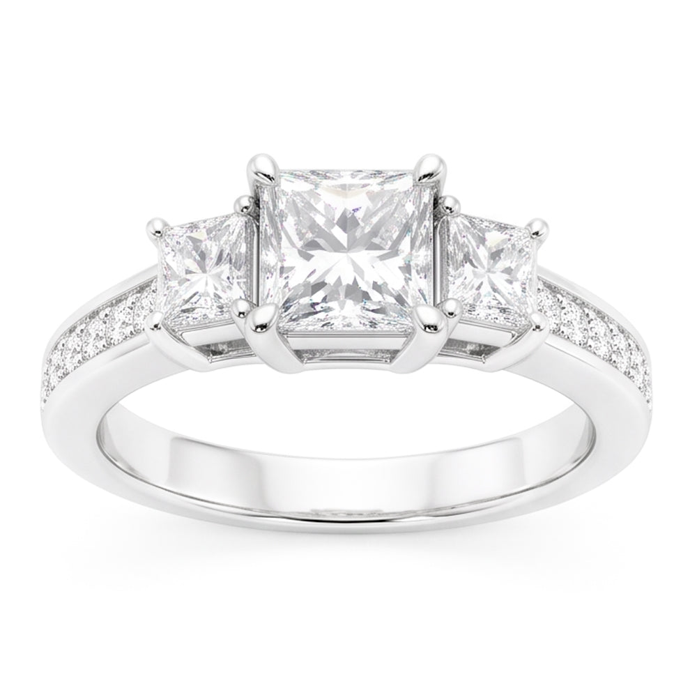 Natural Diamond Ring 2ct - White Gold 14K