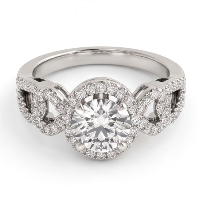 Natural Diamond Ring 2ct - White Gold 14K