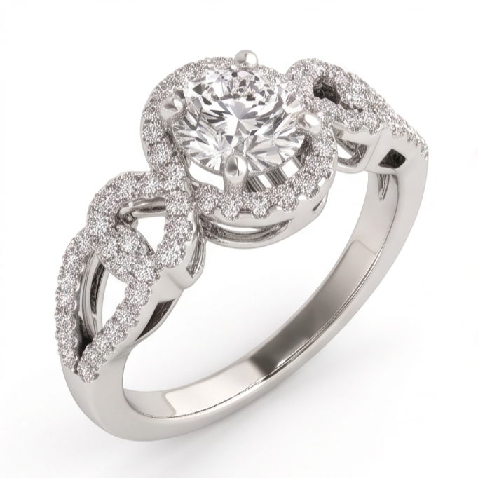 Natural Diamond Ring 2ct - White Gold 14K