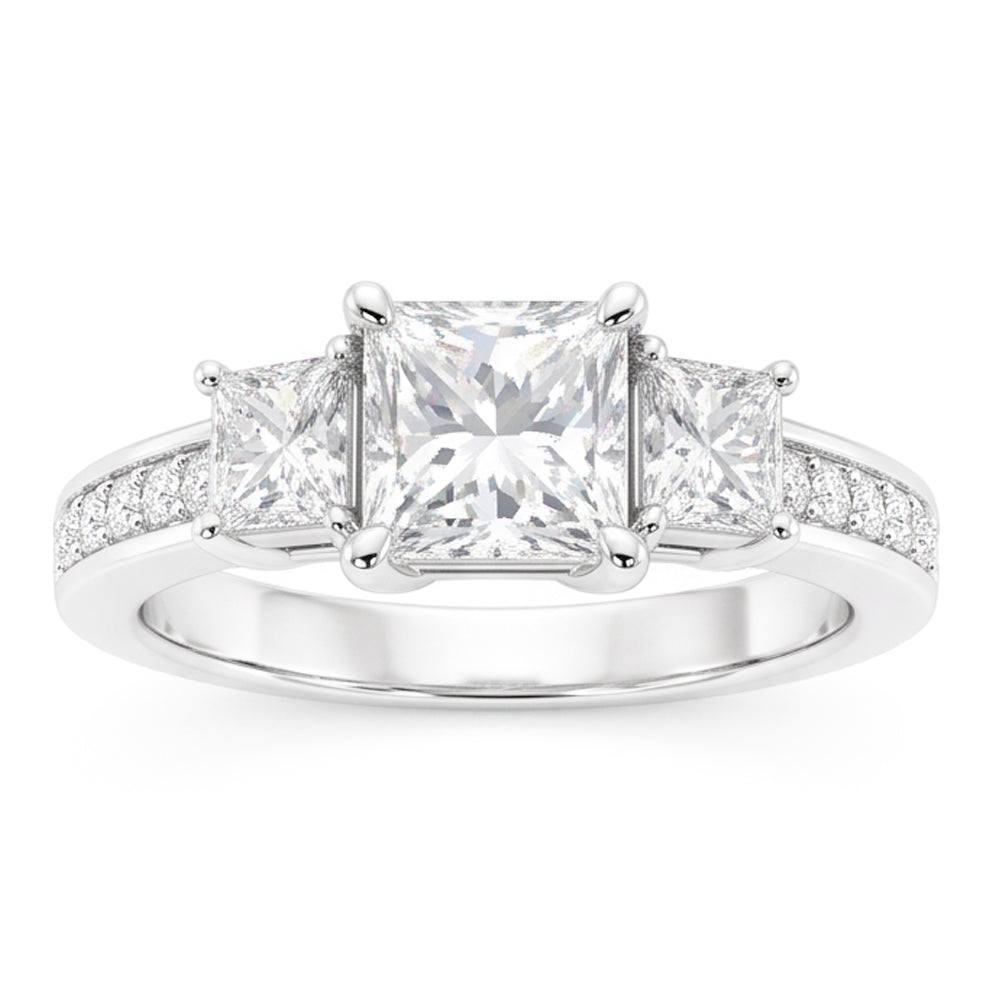 Natural Diamond Ring 2ct - White Gold 14K
