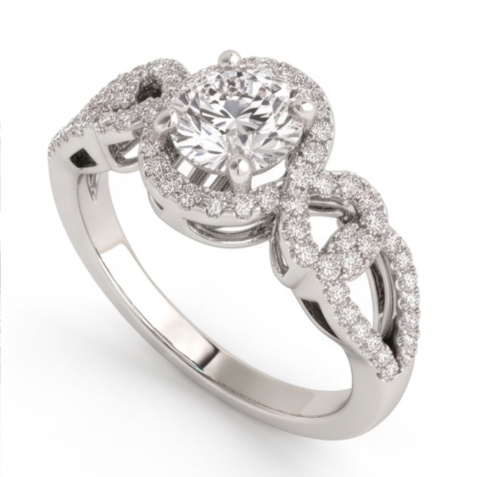 Natural Diamond Ring 2ct - White Gold 14K