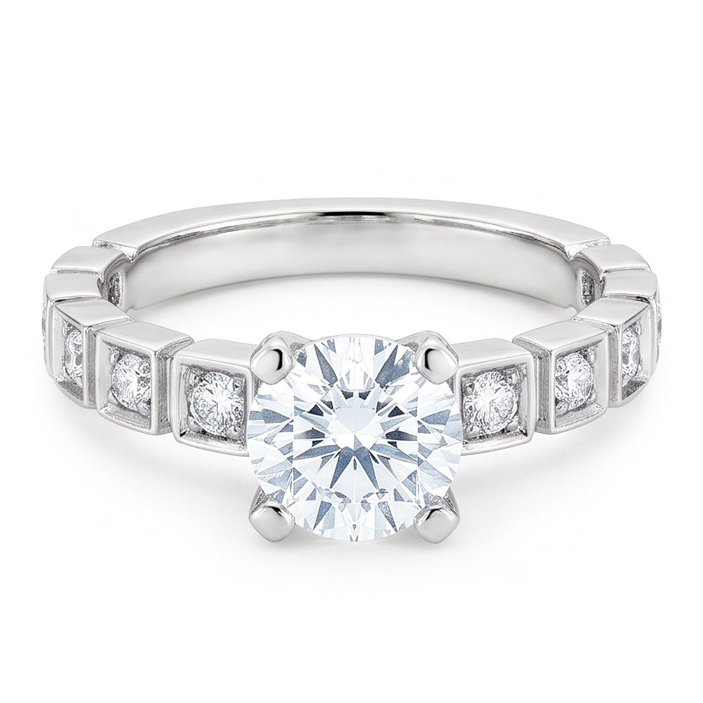 Natural Diamond Ring 3.20ct - White Gold 14K
