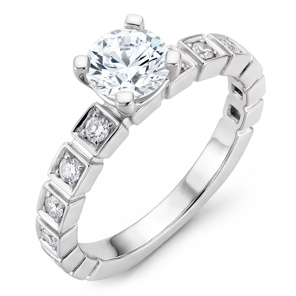 Natural Diamond Ring 3.20ct - White Gold 14K