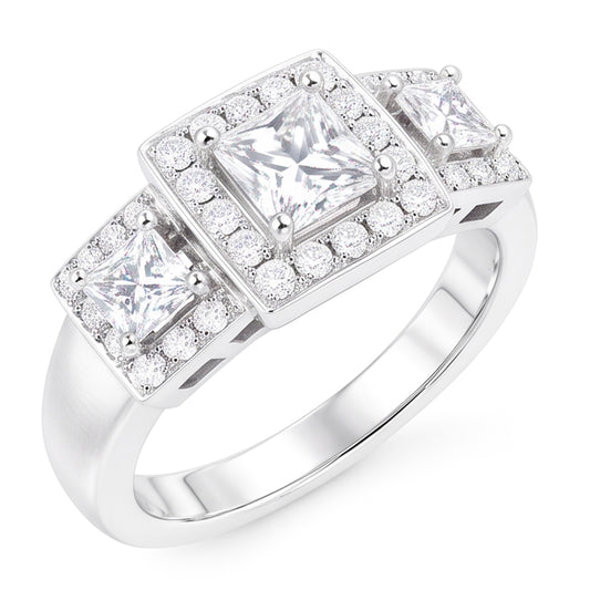 Natural Diamond Ring 3.50ct - White Gold 14K