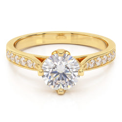 Natural Diamond Ring 3.50ct - Yellow Gold 14K