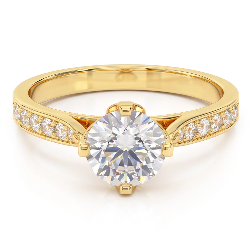 Natural Diamond Ring 3.50ct - Yellow Gold 14K