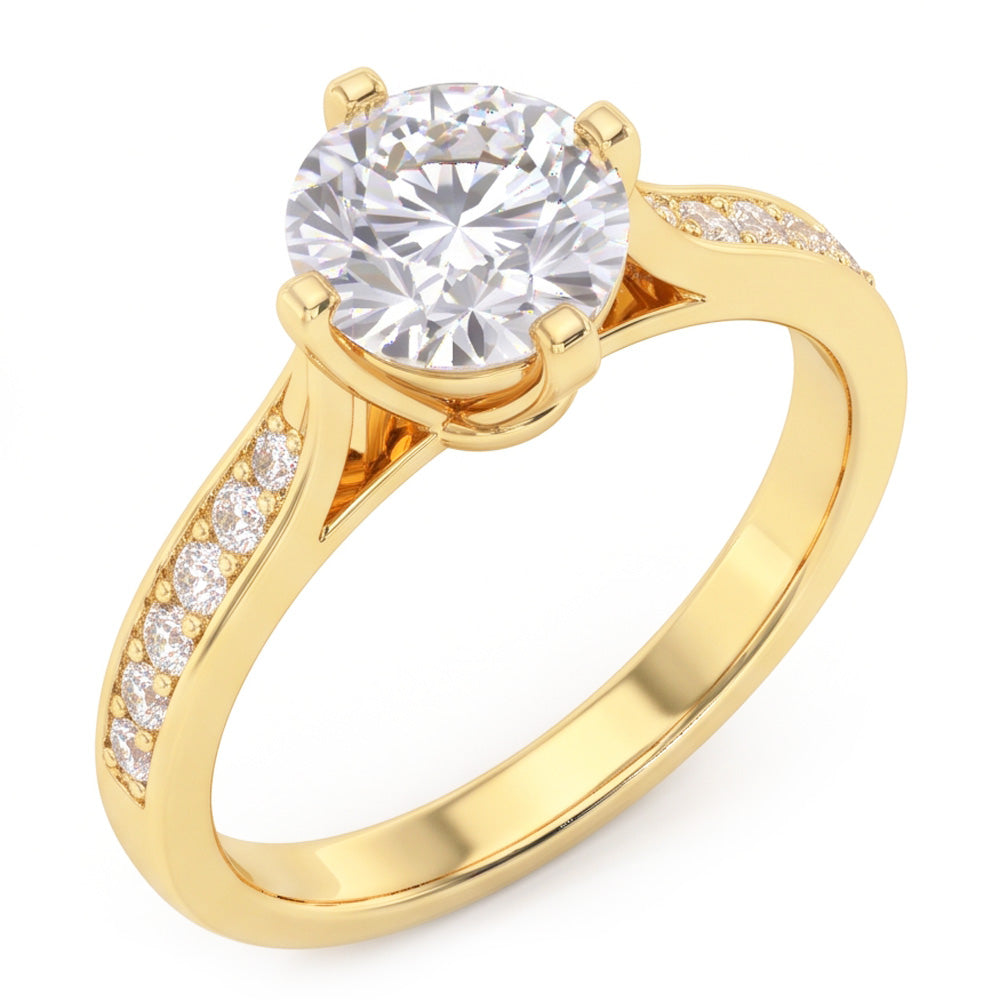 Natural Diamond Ring 3.50ct - Yellow Gold 14K