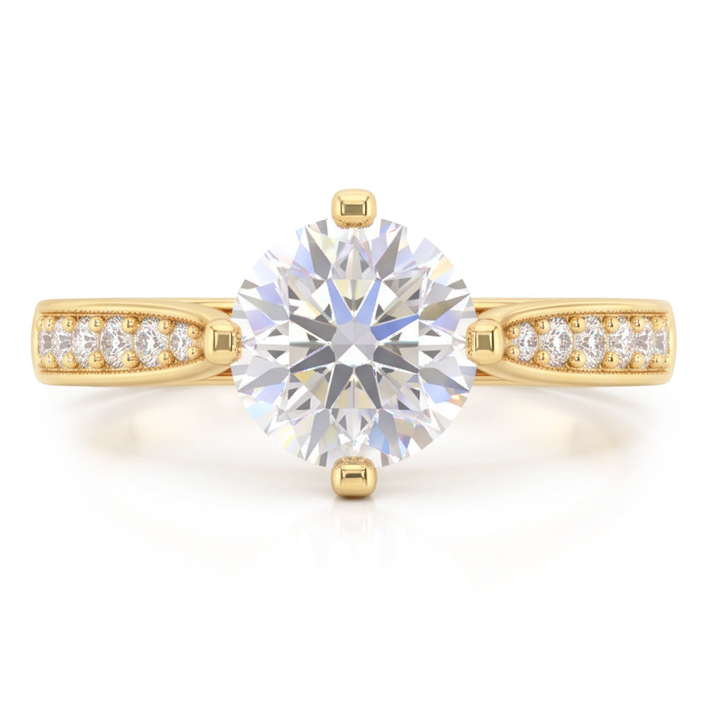 Natural Diamond Ring 3.50ct - Yellow Gold 14K