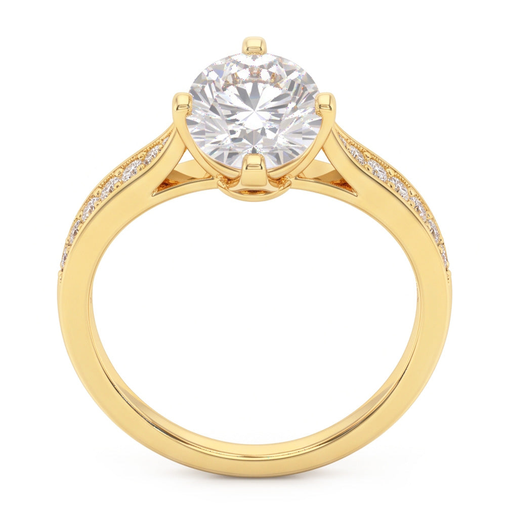 Natural Diamond Ring 3.50ct - Yellow Gold 14K