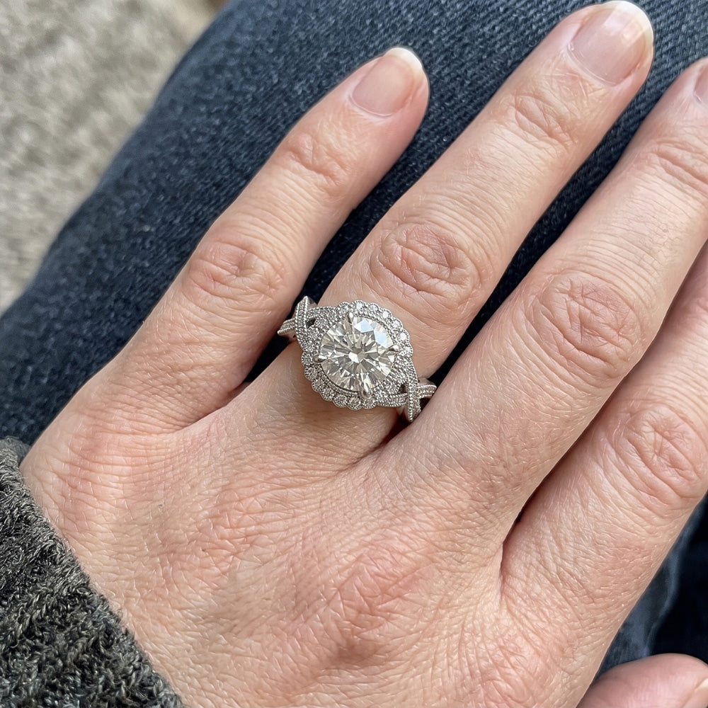 Natural Diamond Ring 3ct - White Gold 14K