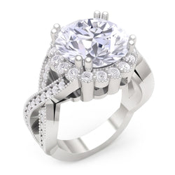 Natural Diamond Ring 3ct - White Gold 14K