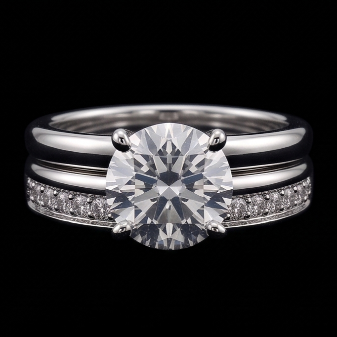Natural Diamond Ring 3ct - White Gold 14K