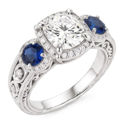 Natural Diamond Ring 3ct - White Gold 14K