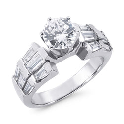 Natural Diamond Ring 3ct - White Gold 14K