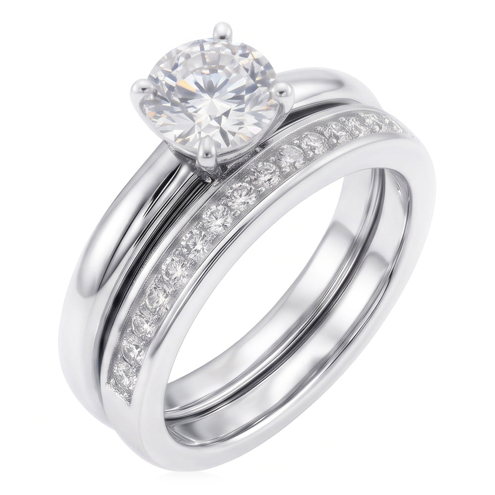 Natural Diamond Ring 3ct - White Gold 14K