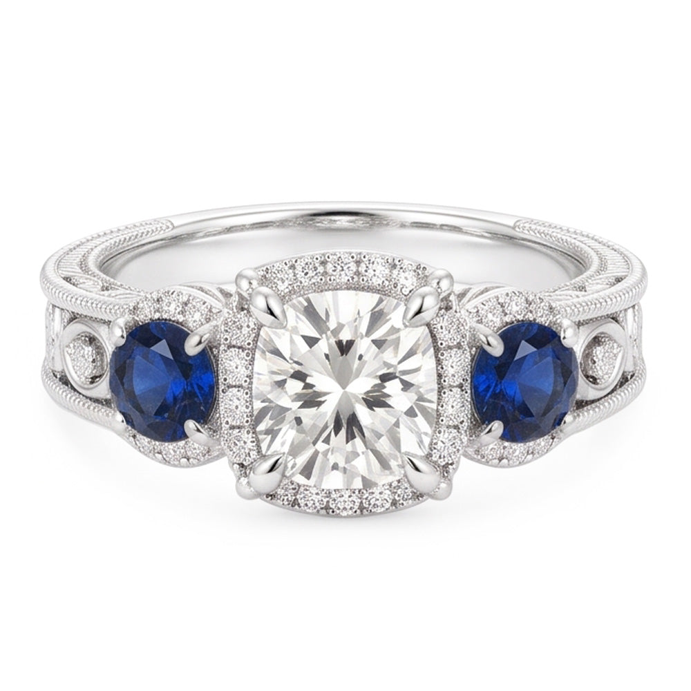 Natural Diamond Ring 3ct - White Gold 14K