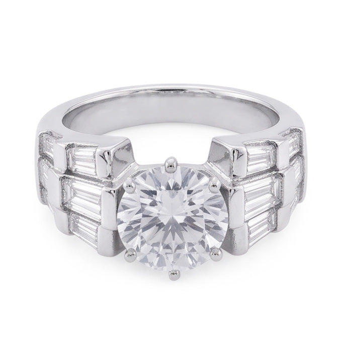 Natural Diamond Ring 3ct - White Gold 14K
