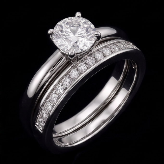 Natural Diamond Ring 3ct - White Gold 14K