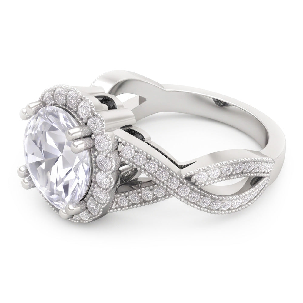 Natural Diamond Ring 3ct - White Gold 14K