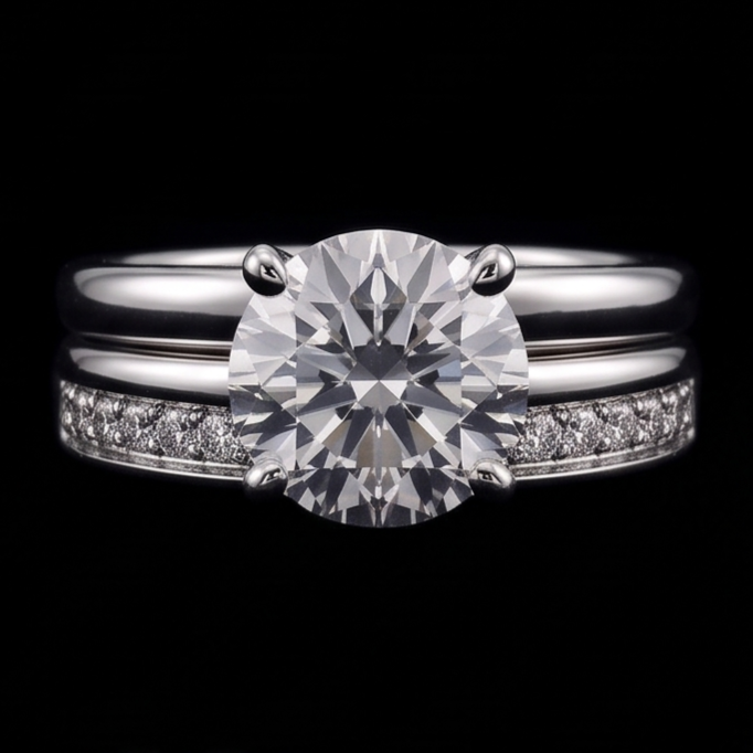 Natural Diamond Ring 3ct - White Gold 14K