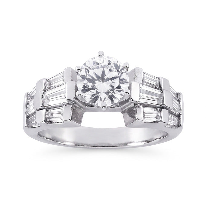 Natural Diamond Ring 3ct - White Gold 14K