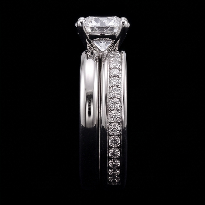 Natural Diamond Ring 3ct - White Gold 14K