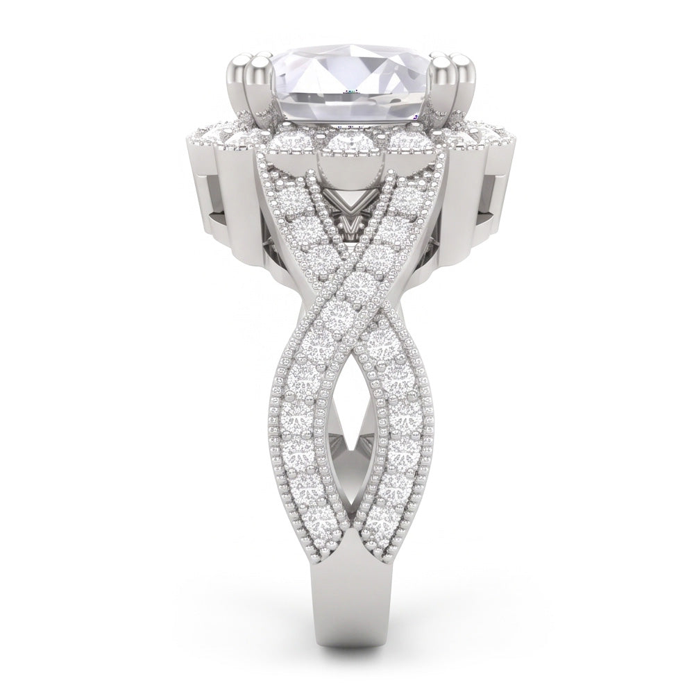 Natural Diamond Ring 3ct - White Gold 14K