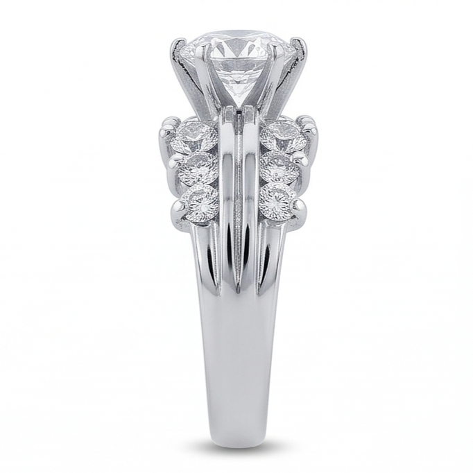 Natural Diamond Ring 3ct - White Gold 14K