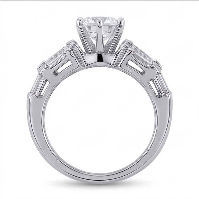 Natural Diamond Ring 3ct - White Gold 14K