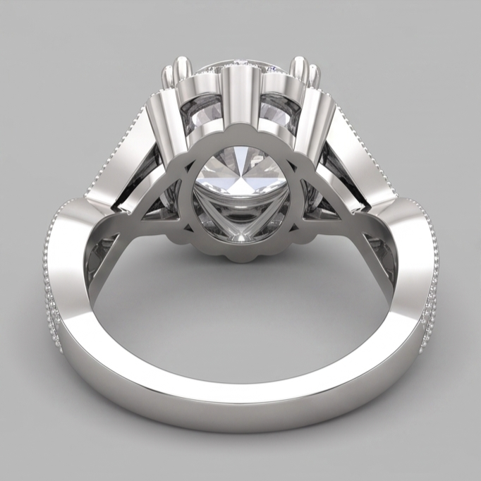 Natural Diamond Ring 3ct - White Gold 14K