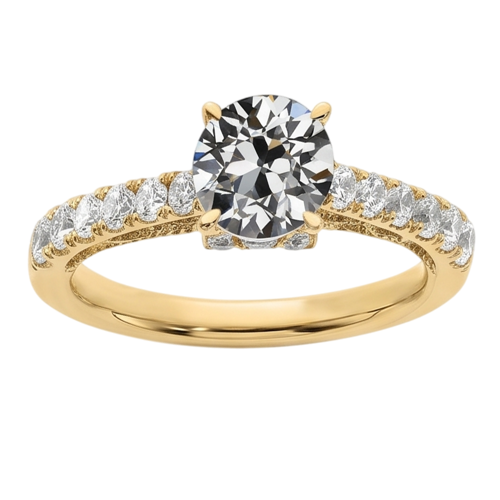 Natural Diamond Ring 3ct - Yellow Gold 14K