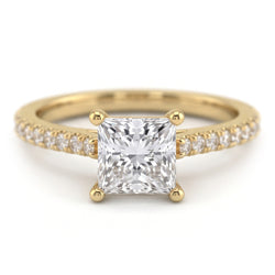 Natural Diamond Ring 3ct - Yellow Gold 14K