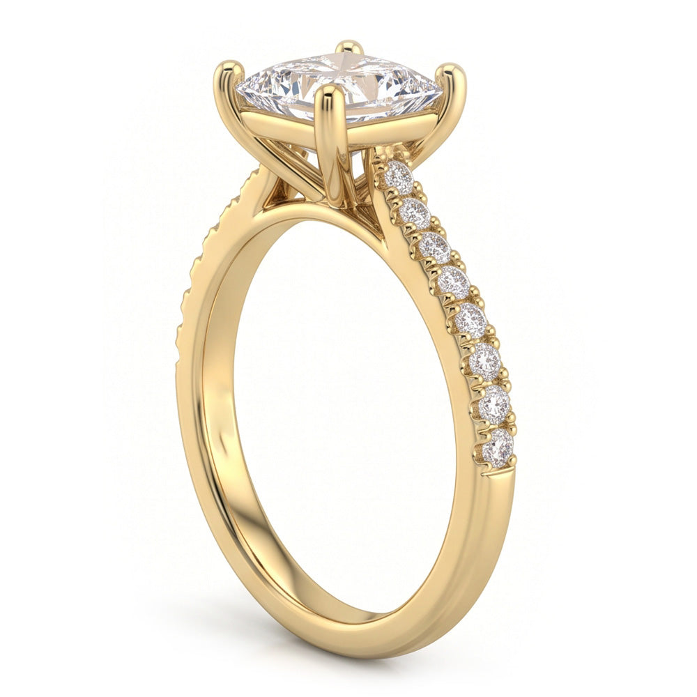 Natural Diamond Ring 3ct - Yellow Gold 14K