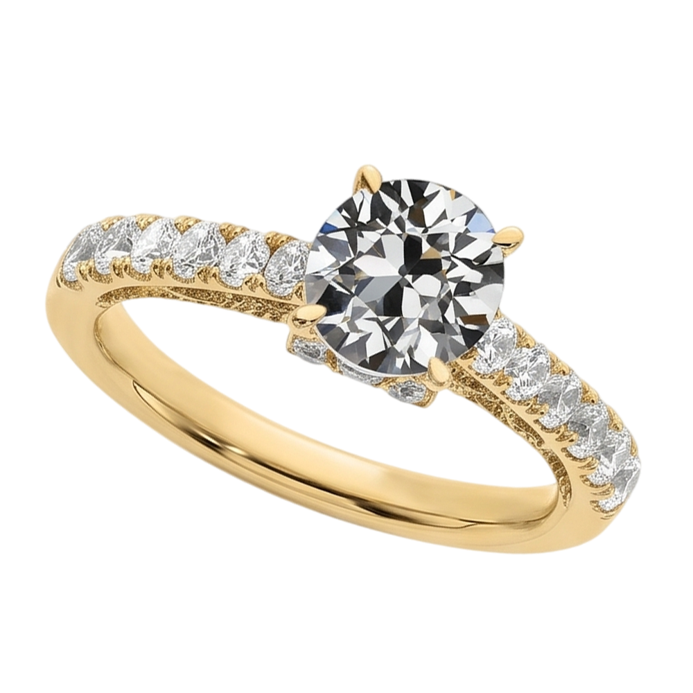 Natural Diamond Ring 3ct - Yellow Gold 14K