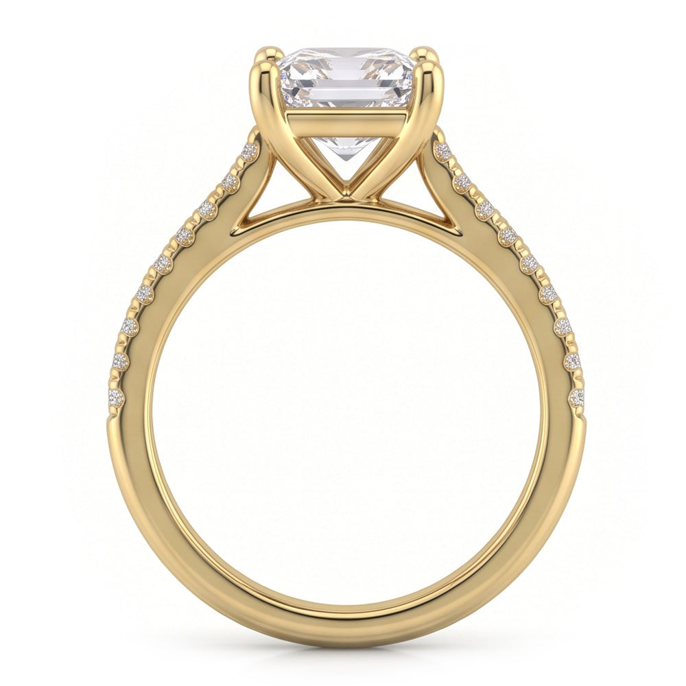 Natural Diamond Ring 3ct - Yellow Gold 14K