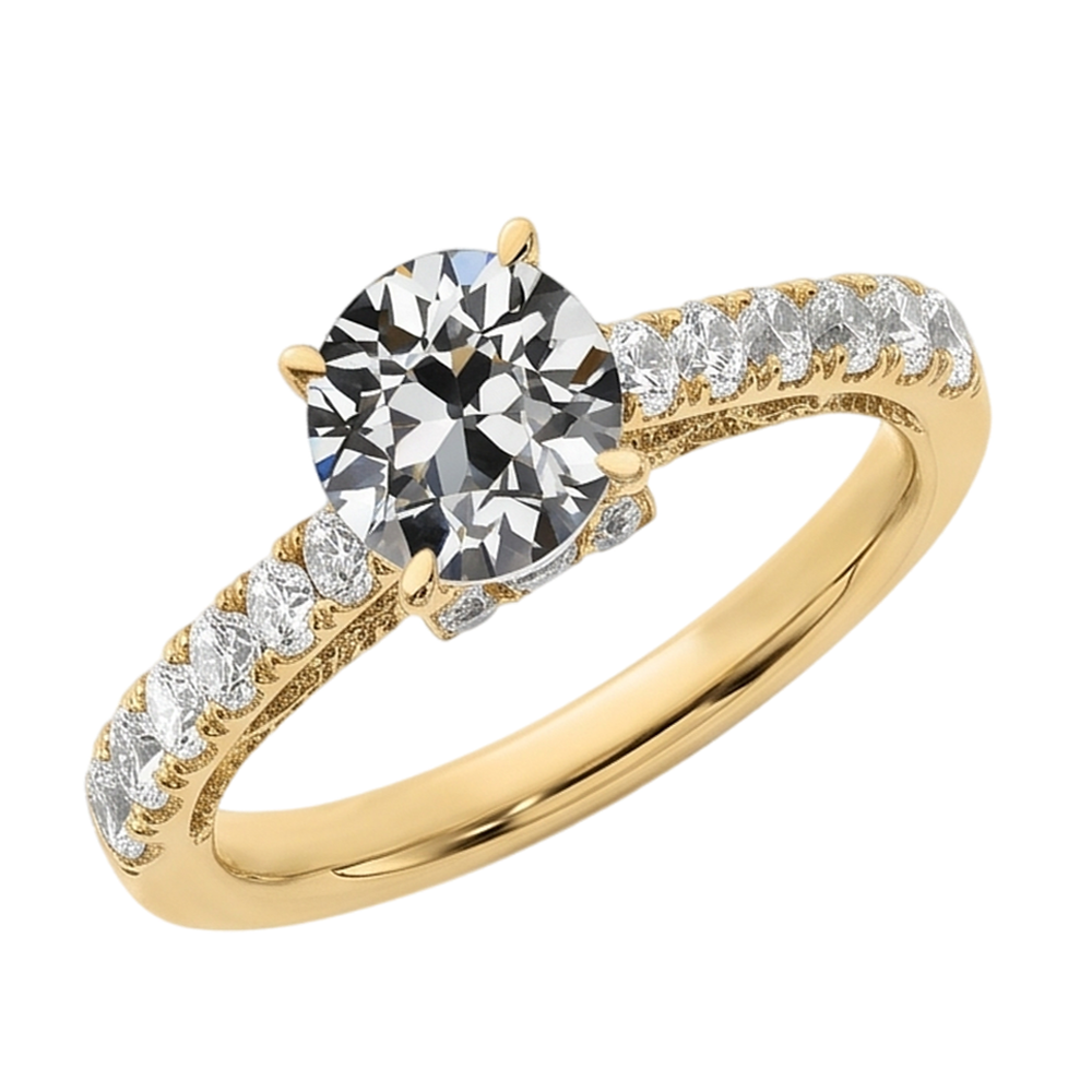 Natural Diamond Ring 3ct - Yellow Gold 14K