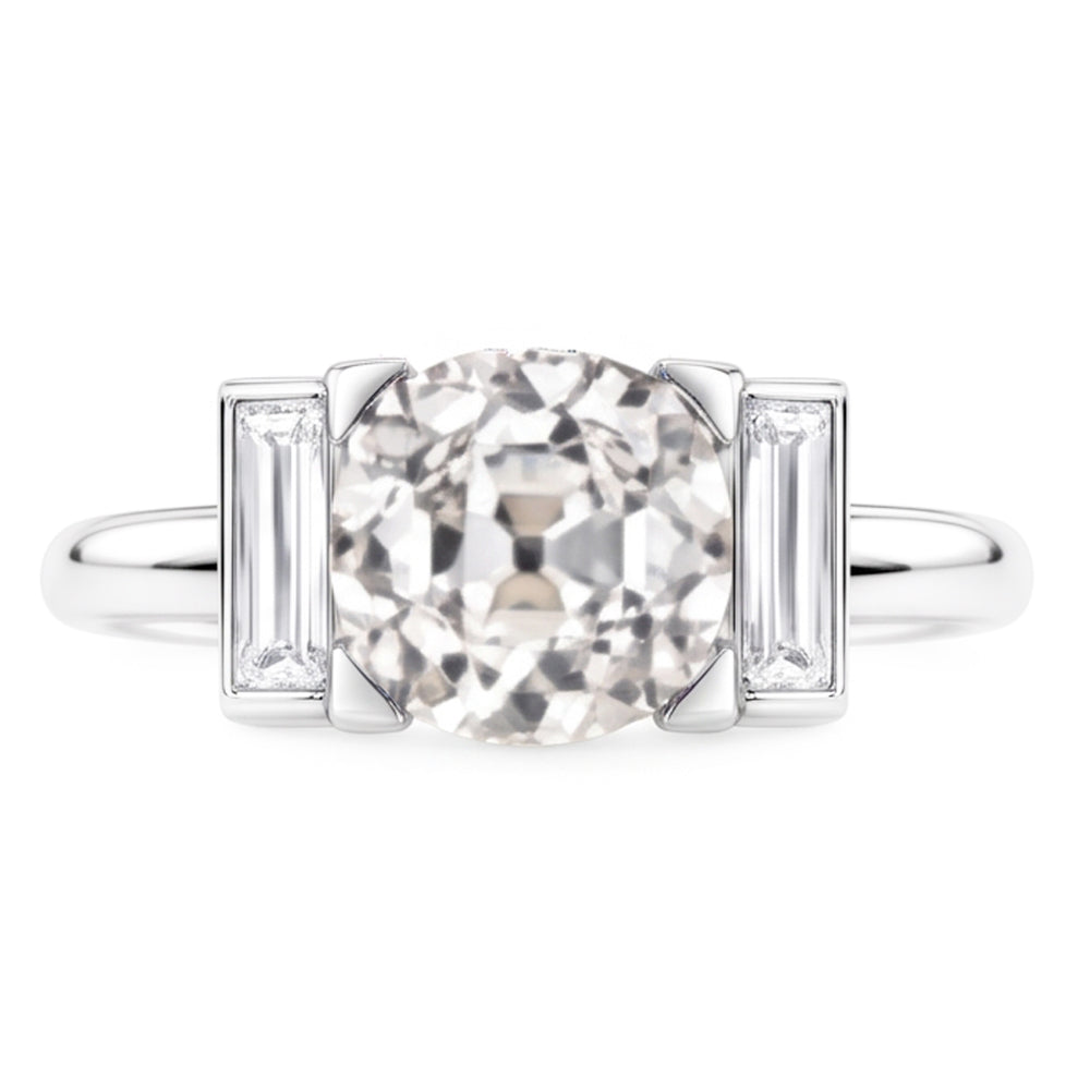Natural Diamond Ring 4.30ct - White Gold 14K
